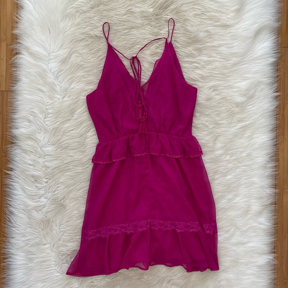 Adelyn Rae Pink V-Neck Ruffle Dress - Picture 8 of 11